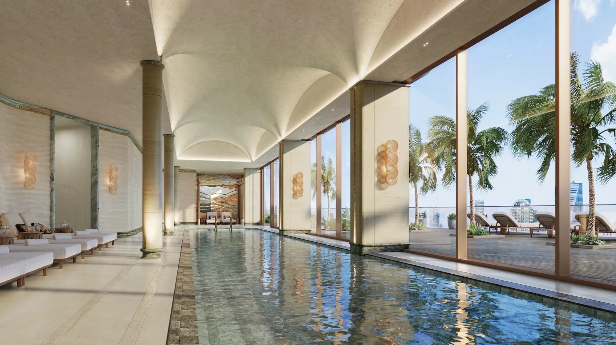 The residents’ indoor pool, developer render