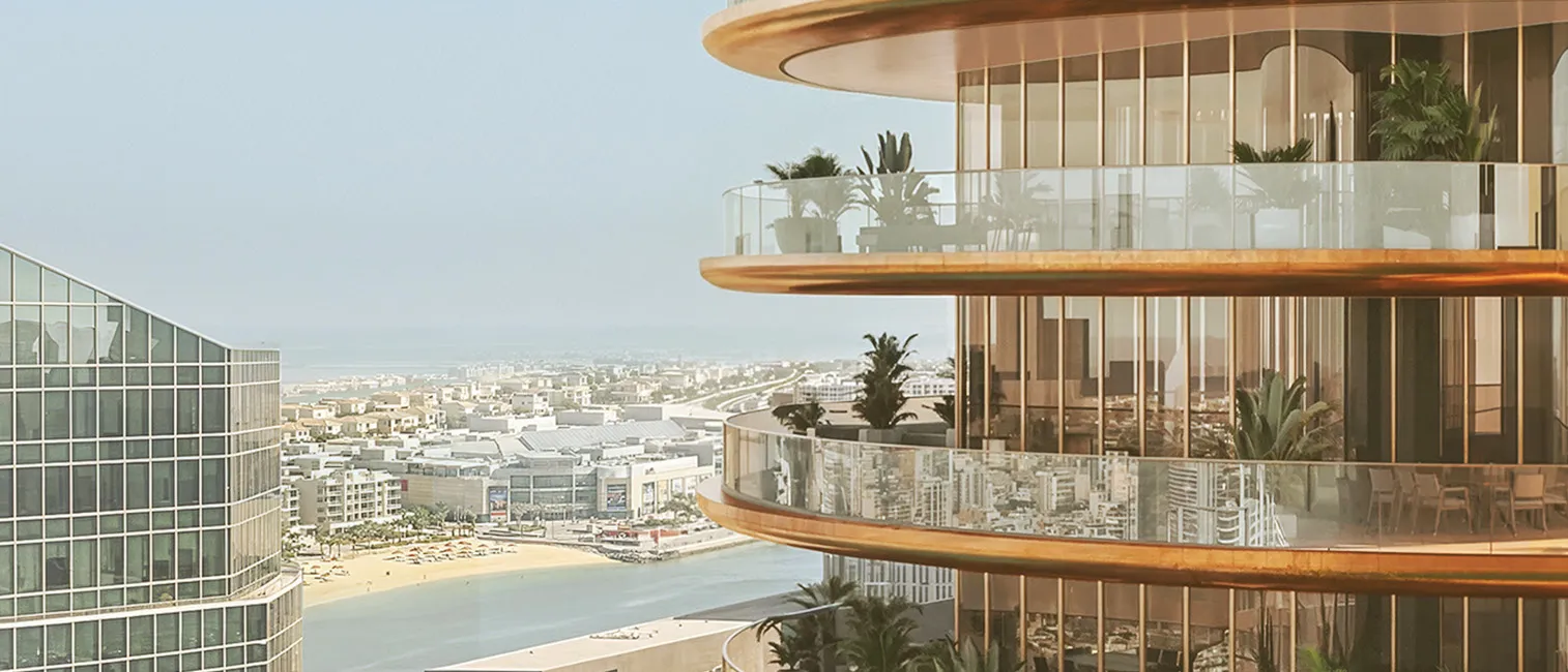 Residence terraces on the upper floors, developer render